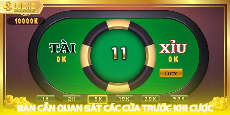 Bạn cần quan sát các cửa trước khi cược